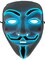 Fawkes Mask With Aqua Party Wire EL Light Up Costume Accessory